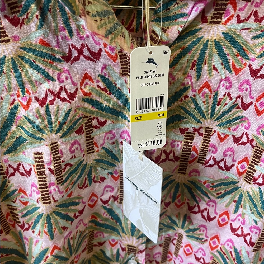 Tommy Bahama Coastalina Linen Palm Pointe Camp Shirt - Picture 4 of 13